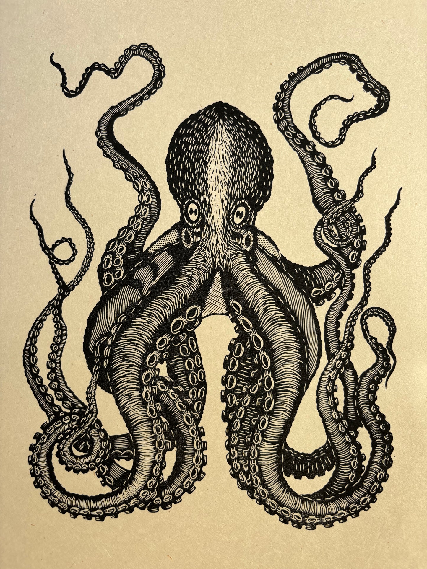 The Octopus (small) Linoprint
