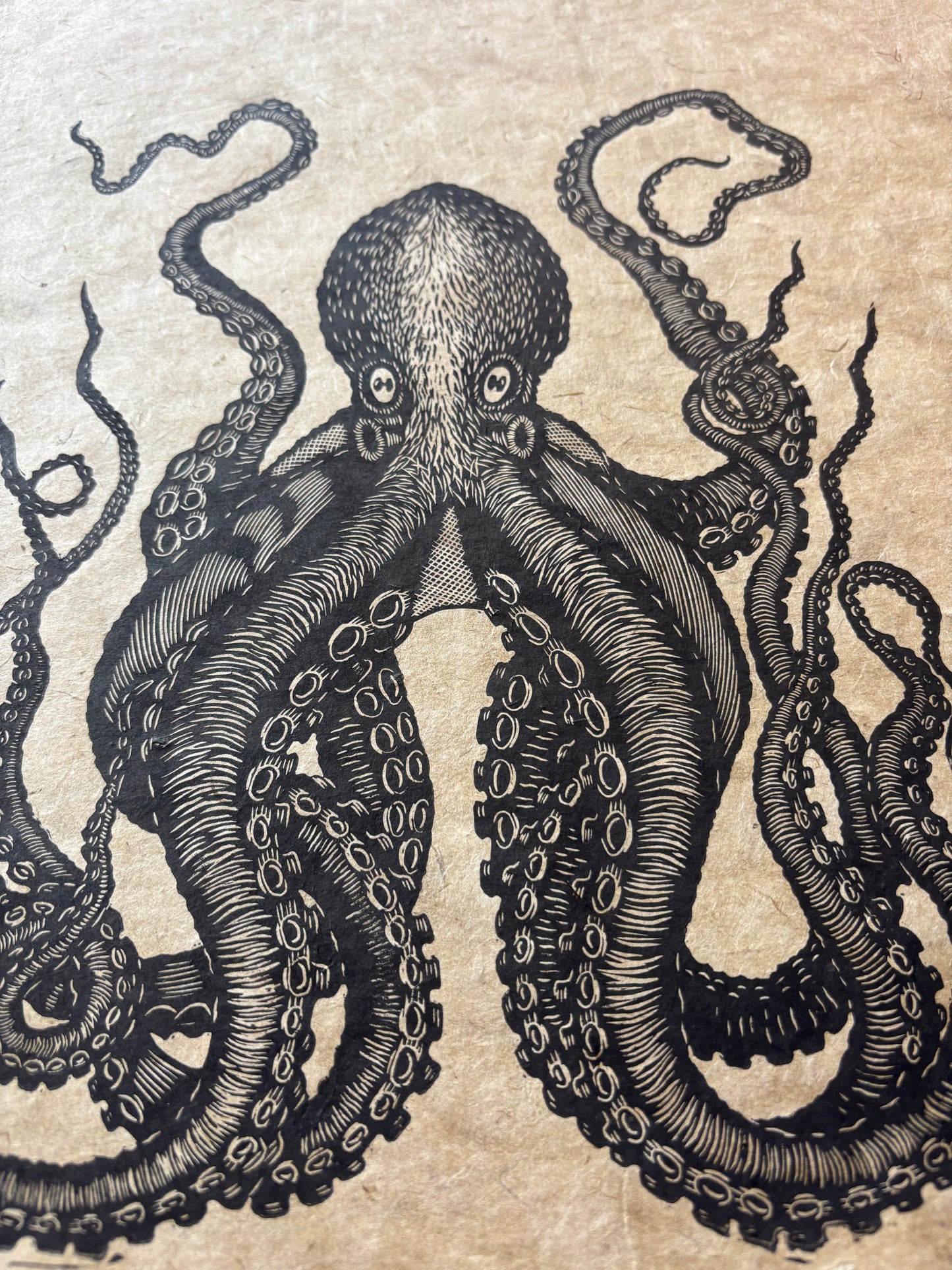 The Octopus (small) Linoprint