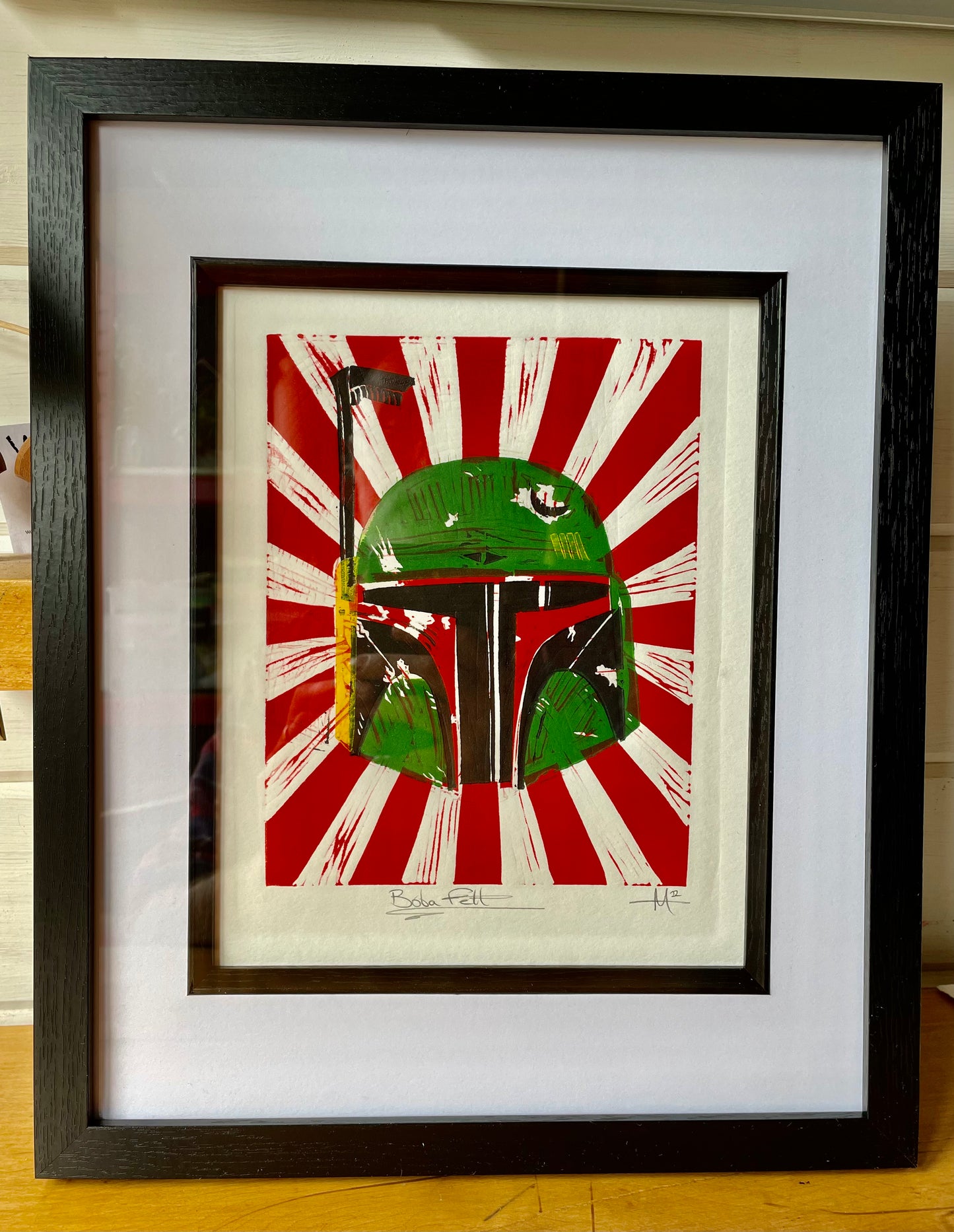 Boba Fett Linocut