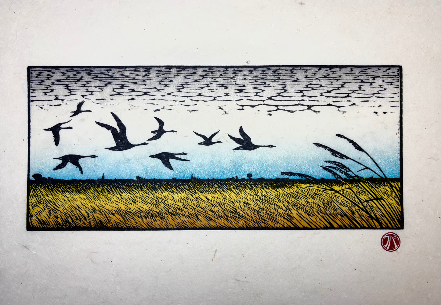 Skein - woodcut of geese
