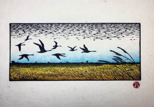 Skein - woodcut of geese
