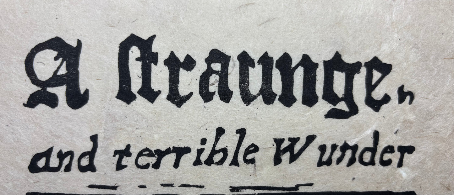 A Straunge & Terrible Wunder - reproduction Black Shuck Woodcut of 1577