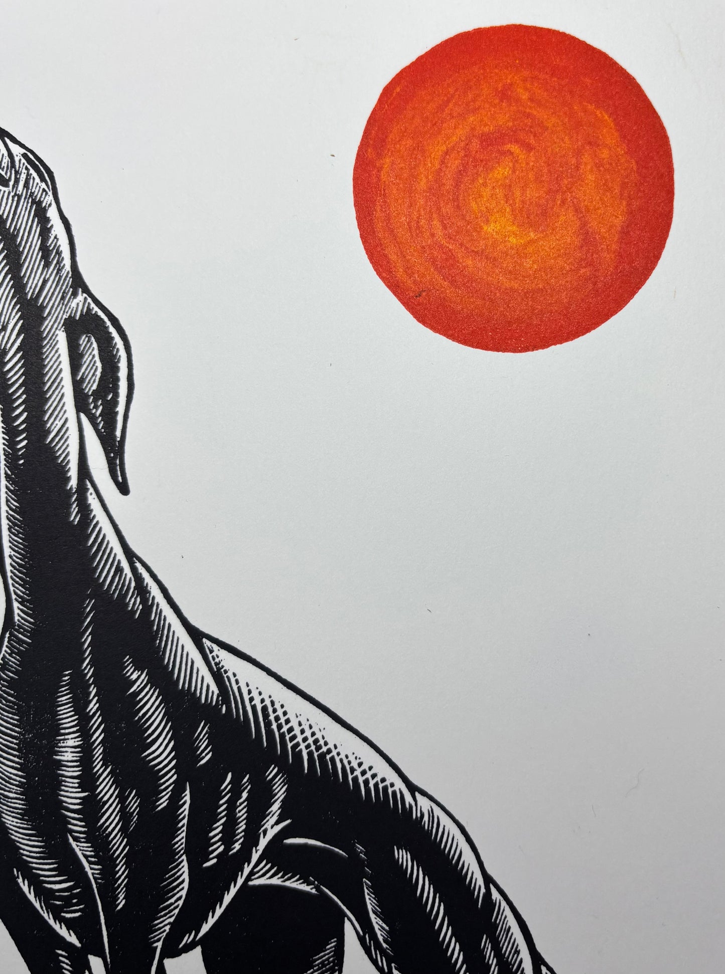 Sighthound Woodcut - limited edition of 200