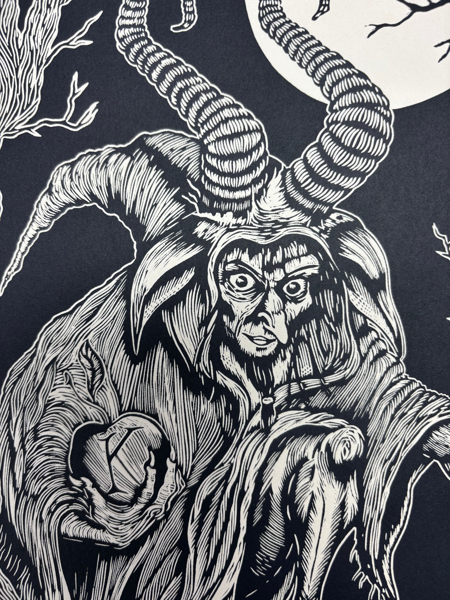 Krampus Run 2025 - ELF - Linocut print