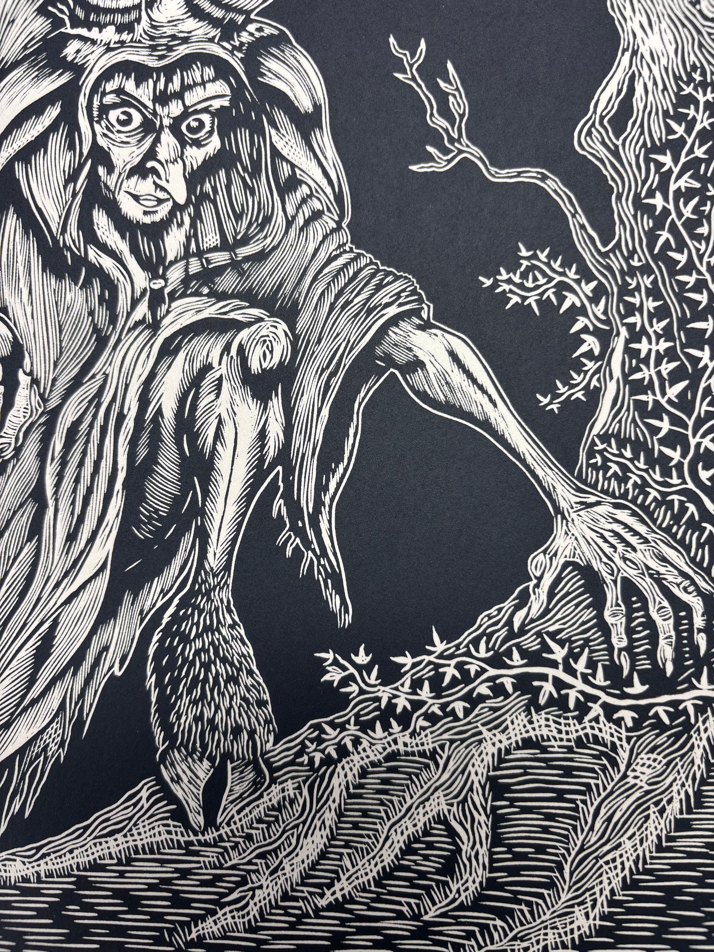 Krampus Run 2025 - ELF - Linocut print