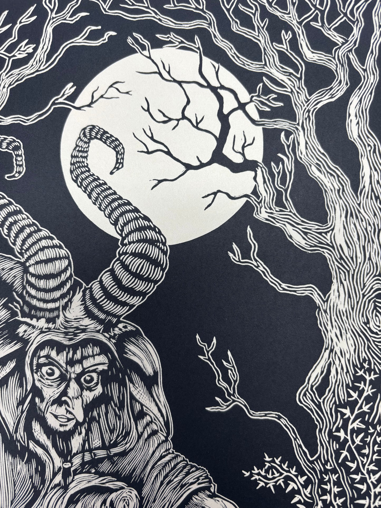 Krampus Run 2025 - ELF - Linocut print