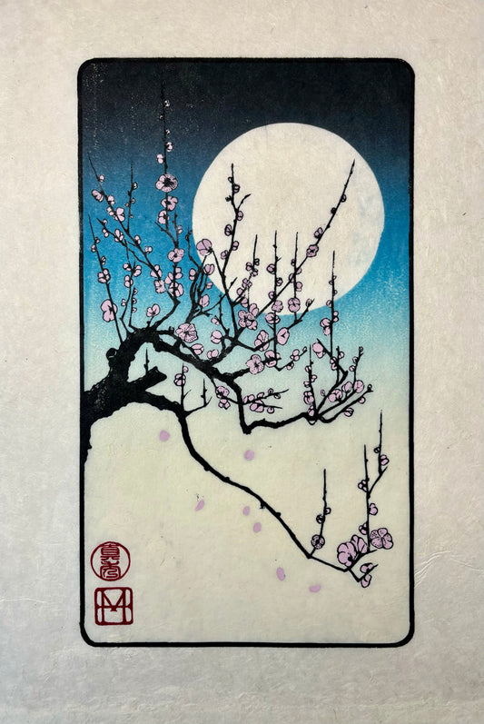 Plum Blossom Linocut Print