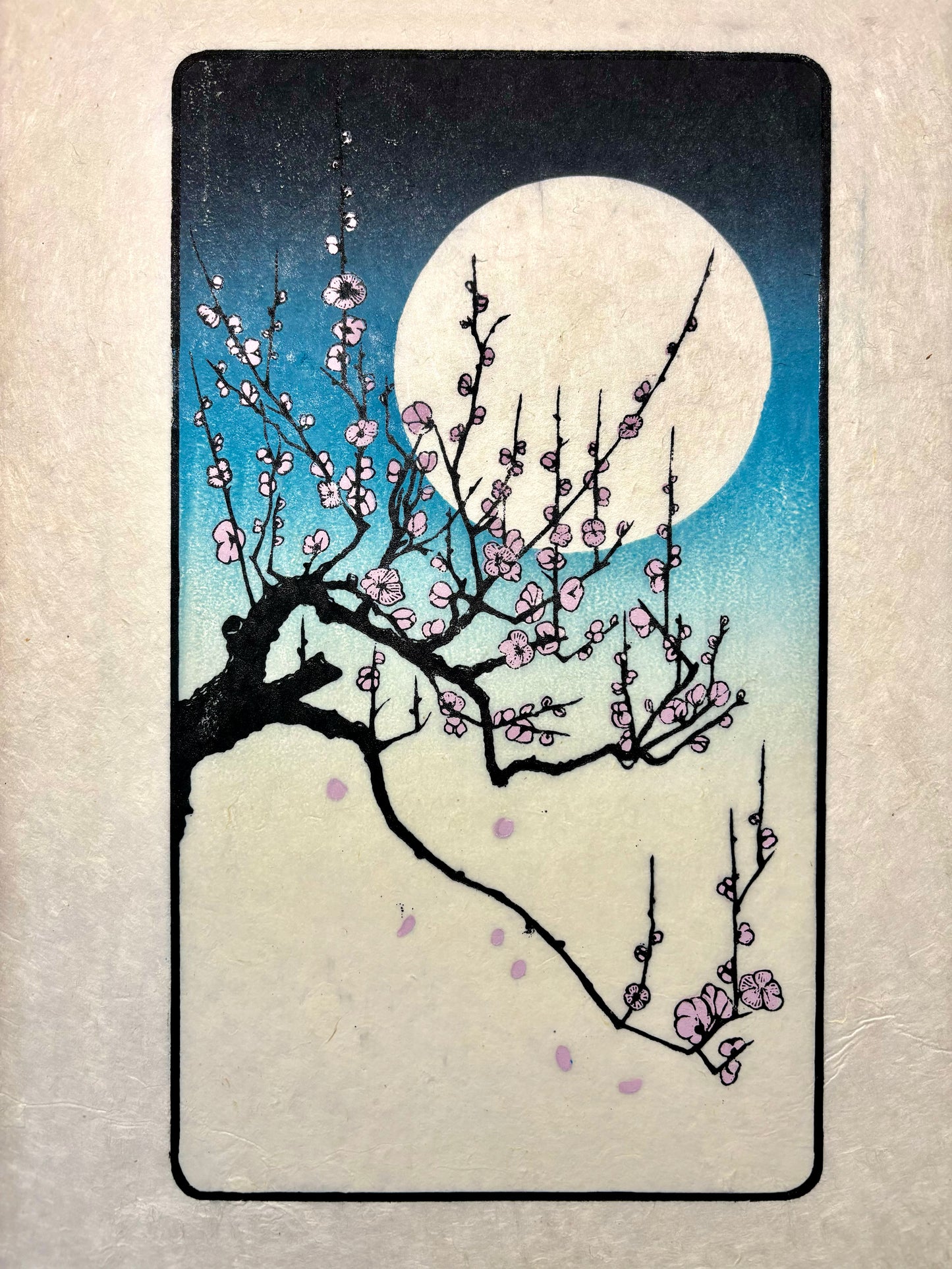 Plum Blossom Linocut Print