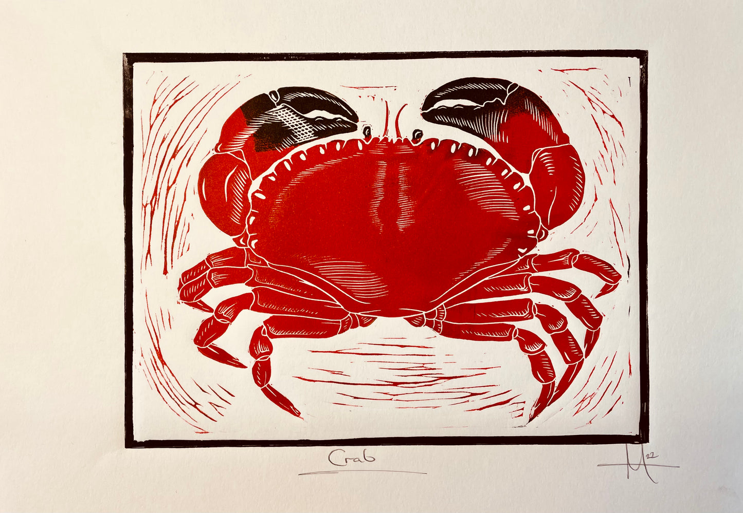 Crab Linocut Print